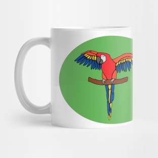 Abstract Scarlet Macaw Parrot Design Mug